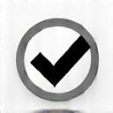 Checkmark icon inside a clear bubble, symbolizing clear resolution