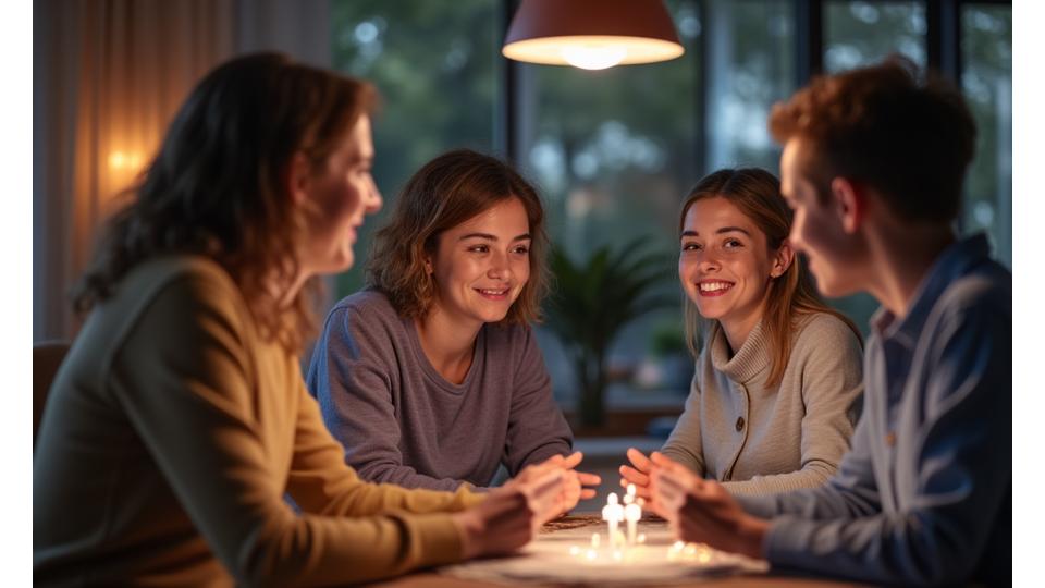 Diverse group of adults interacting respectfully in a supportive online forum